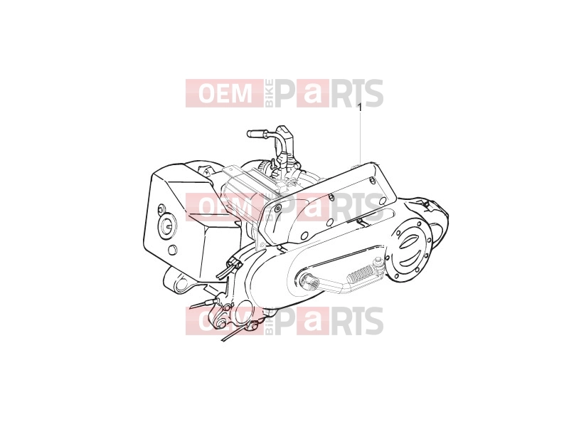 Engine » Engine, assembly - Piaggio Zip 50 2T 2009