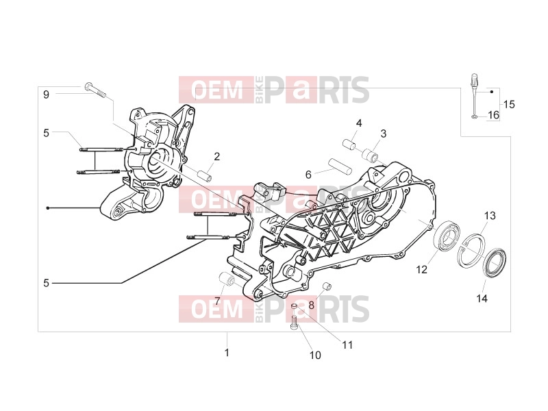 Engine » Crankcase - Piaggio Zip 50 2T 2013