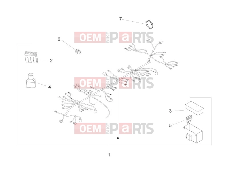 Electrical system » Main cable harness - Piaggio Zip 50 2T 2014