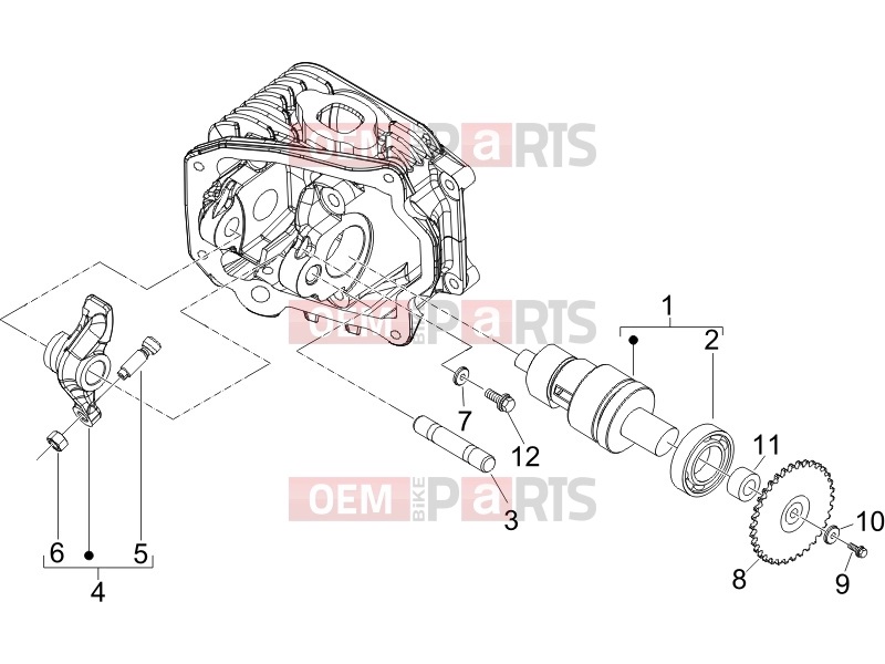 Engine » Rocking levers support unit - Piaggio Zip 50 4T 2008