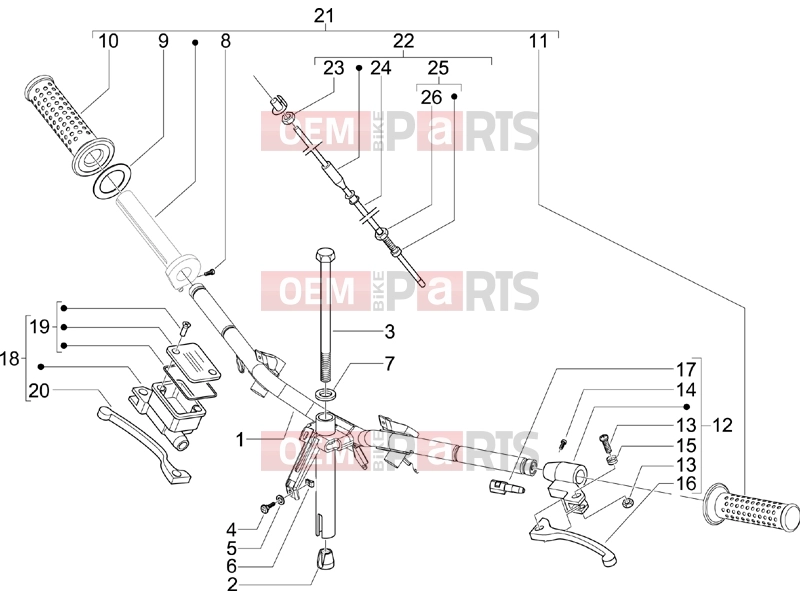 Handlebars/Steering » Handlebars - Master cil. - Piaggio Zip 50 4T 2011