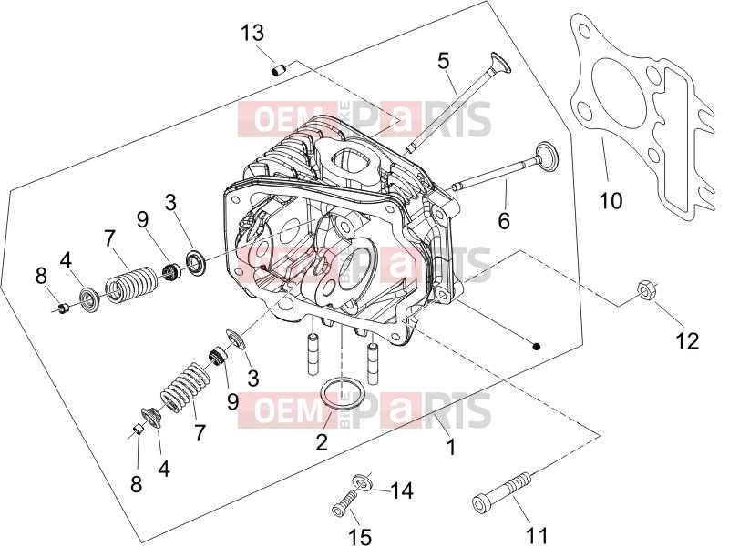 Engine » Head unit - Valve - Piaggio Zip 50 4T 2014