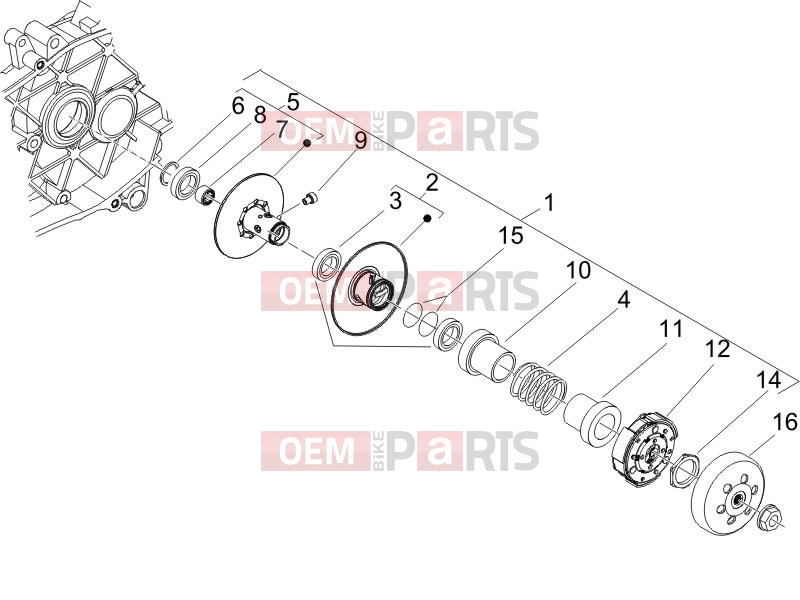 Engine » Driven pulley - Piaggio Zip 50 4T 2015