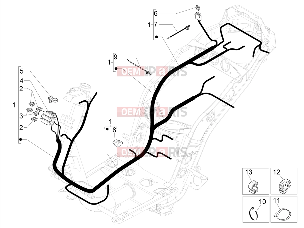 PIAGGIO Zip 50 4T Electrical system » Main cable harness