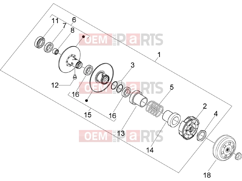 PIAGGIO Zip 50 SP Engine » Driven pulley