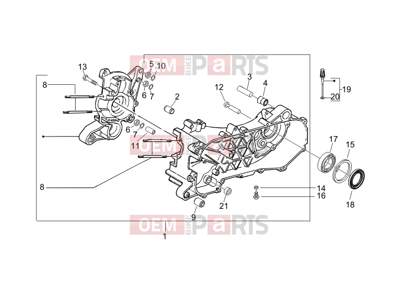 PIAGGIO Zip 50 SP Engine » Crankcase