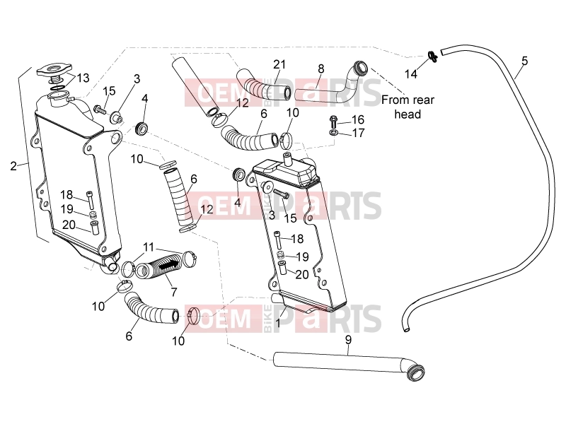 FRAME » Cooling system - Aprilia MXV 450 Cross 2009