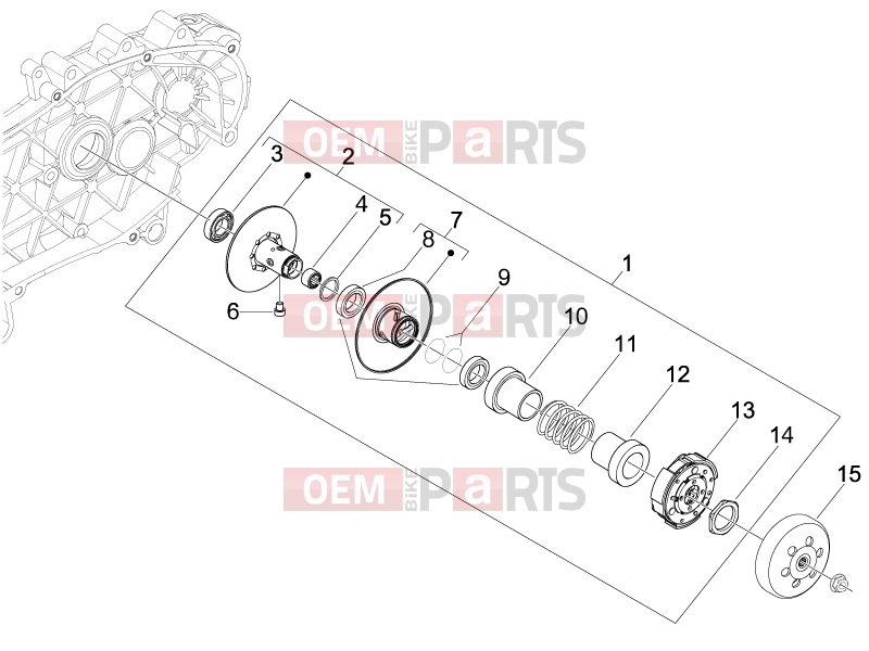 derbi Boulevard 100 4T Engine » Driven pulley