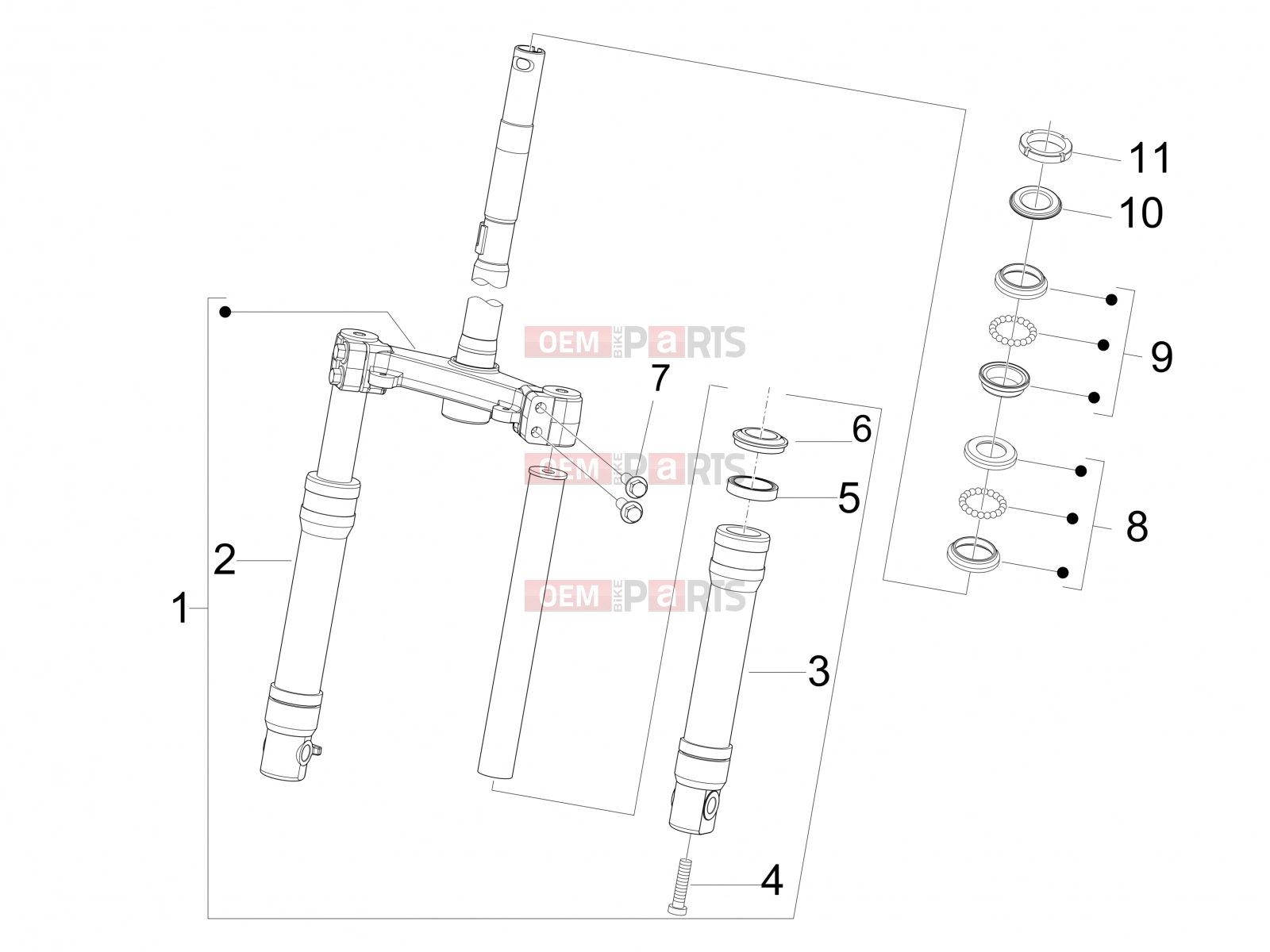 Tables » Front fork - Derbi Boulevard 125 4T 2010