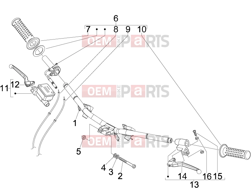 derbi Boulevard 150 4T Handlebars/Steering » Handlebars - Master cil.