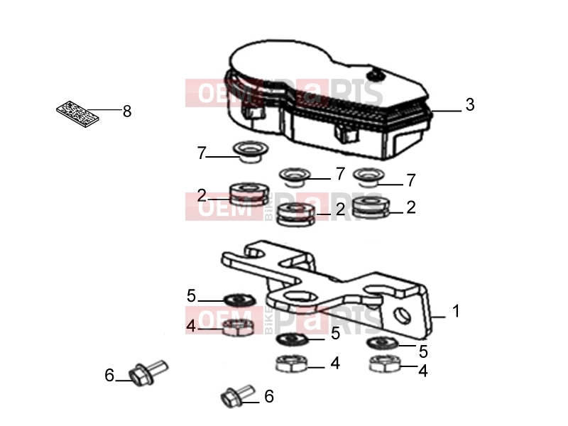 Frame » Dashboard assembly - Derbi ETX 150 2015
