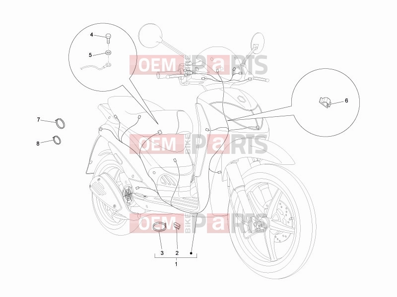 Electrical system » Main cable harness - Derbi Sonar 50 2T 2011