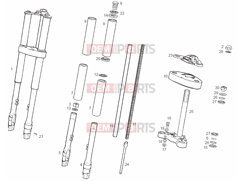 derbi Variant Courier 50 Tables » Front fork