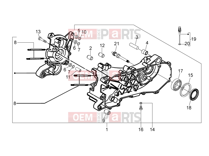 ENGINE » Crankcase - Derbi Variant Sport 50 2014