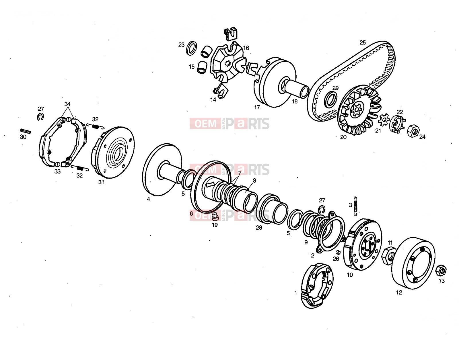 Tables » Variator - Derbi Variant Start-Stop 50 2001