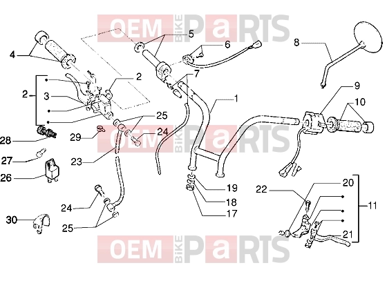 kormány » handlebars - Gilera Eaglet automatic