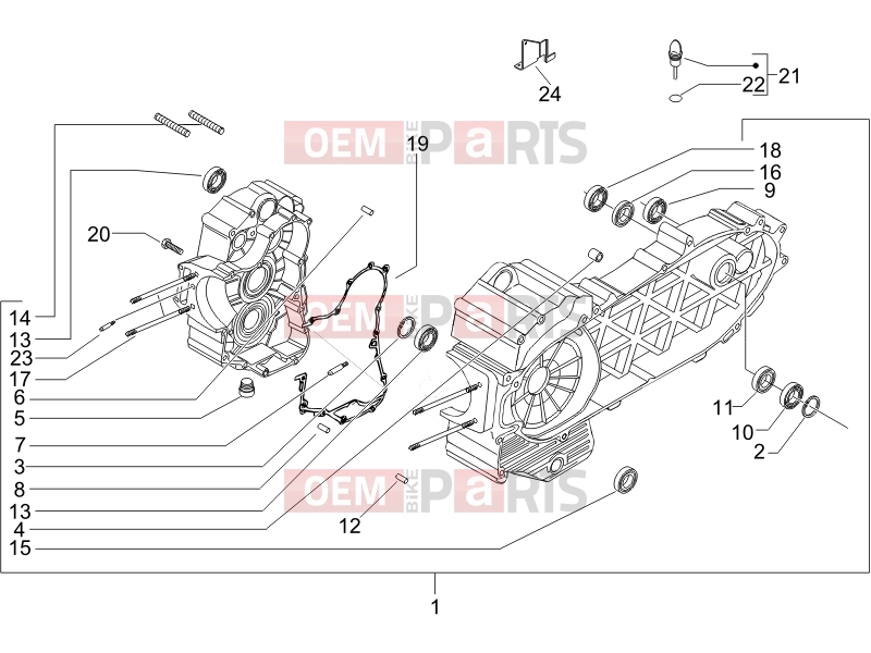gilera 2007 Fuoco 500 Engine » Crankcase