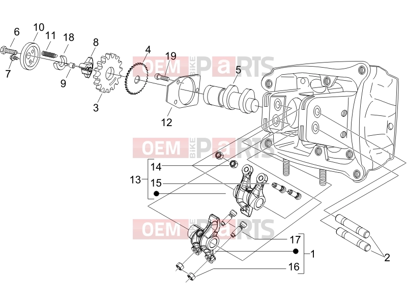 gilera 2010 Fuoco 500 Engine » Rocking levers support unit