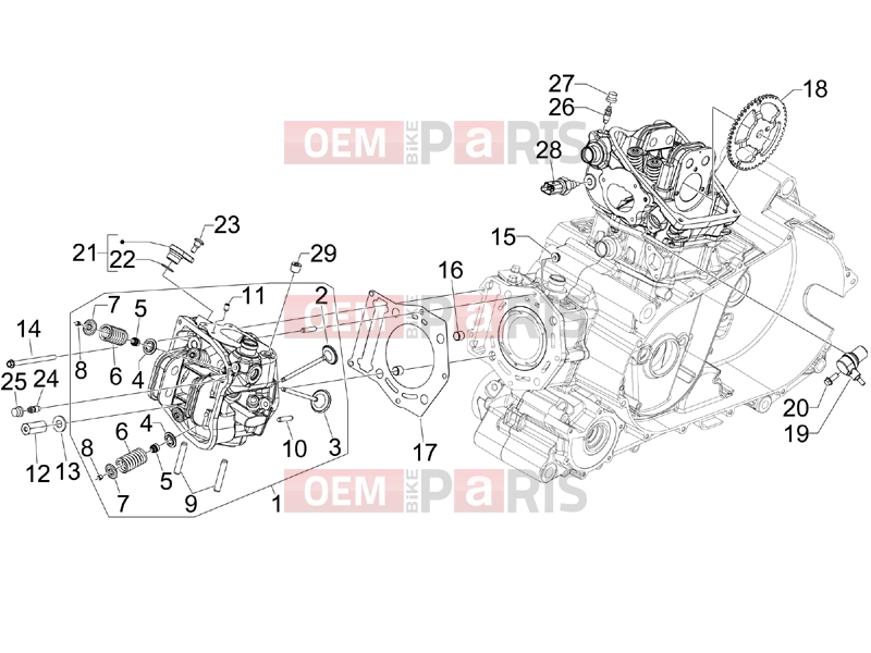 Engine » Head unit - Valve - Gilera GP 800 2007