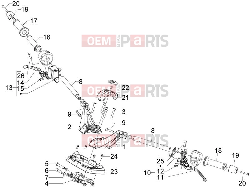 Handlebars/Steering » Handlebars - Master cil. - Gilera GP 800 2008