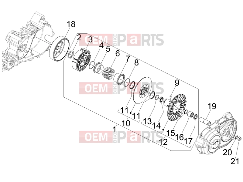 Engine » Driven pulley - Gilera GP 800 2011