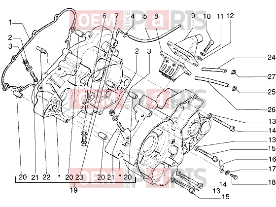Engine » Crankcase - Gilera H@k
