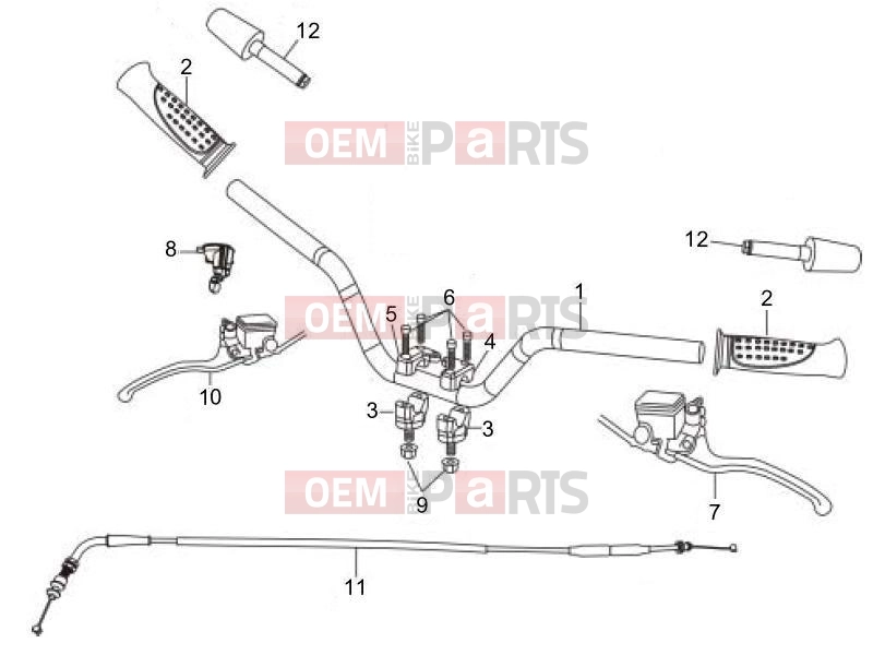 Handlebars/Steering » Handlebars - Master cil. - Gilera Oregon 250 2007
