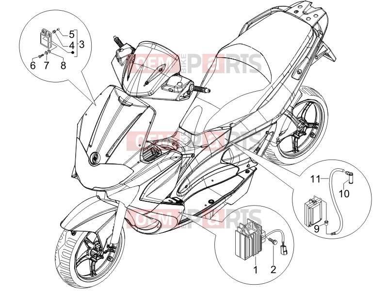 gilera 2014 Runner 50 SP Electrical system » Voltage Regulators - Electronic Control Units (ecu) - H.T. Coil