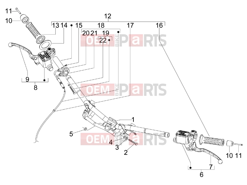 Handlebars/Steering » Handlebars - Master cil. - Gilera Runner 125 ST 4T 2015
