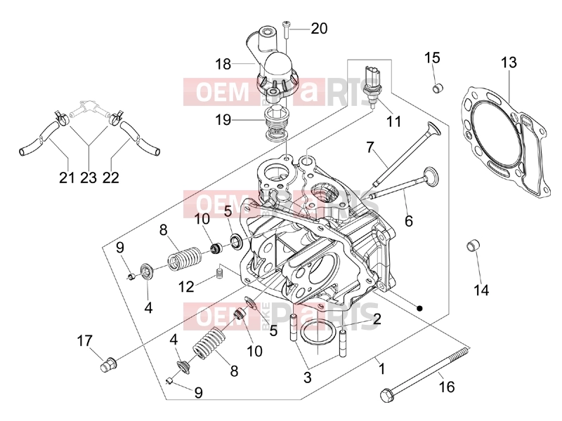 gilera 2016 Runner 125 ST 4T Engine » Head unit - Valve