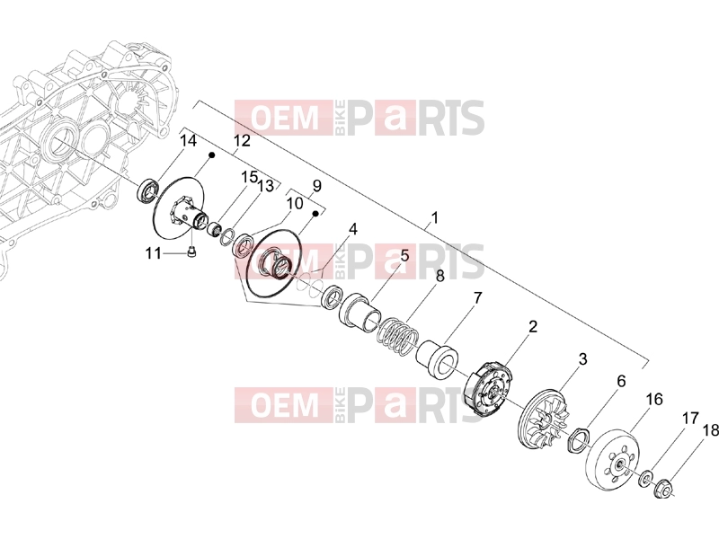 Engine » Driven pulley - Gilera Runner 125 ST 4T 2017