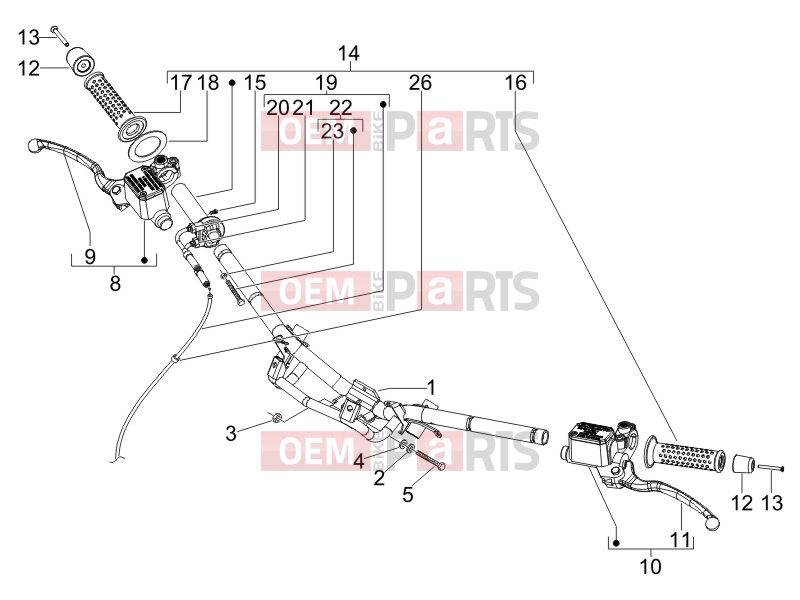 gilera 2012 Runner 200 ST 4T Handlebars/Steering » Handlebars - Master cil.