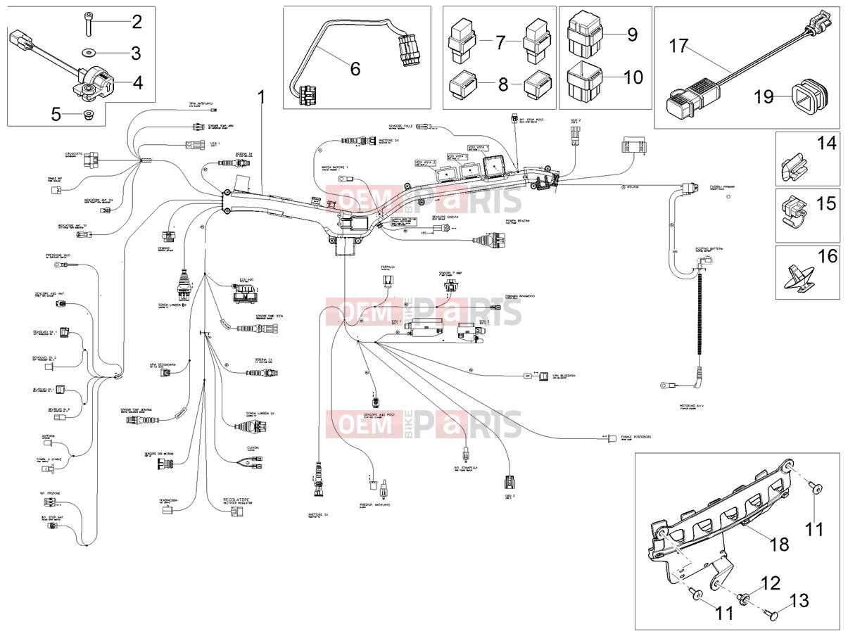 Electrical systems » Central electrical system - Motoguzzi V 85 TT e4 ABS 2019 (EMEA)