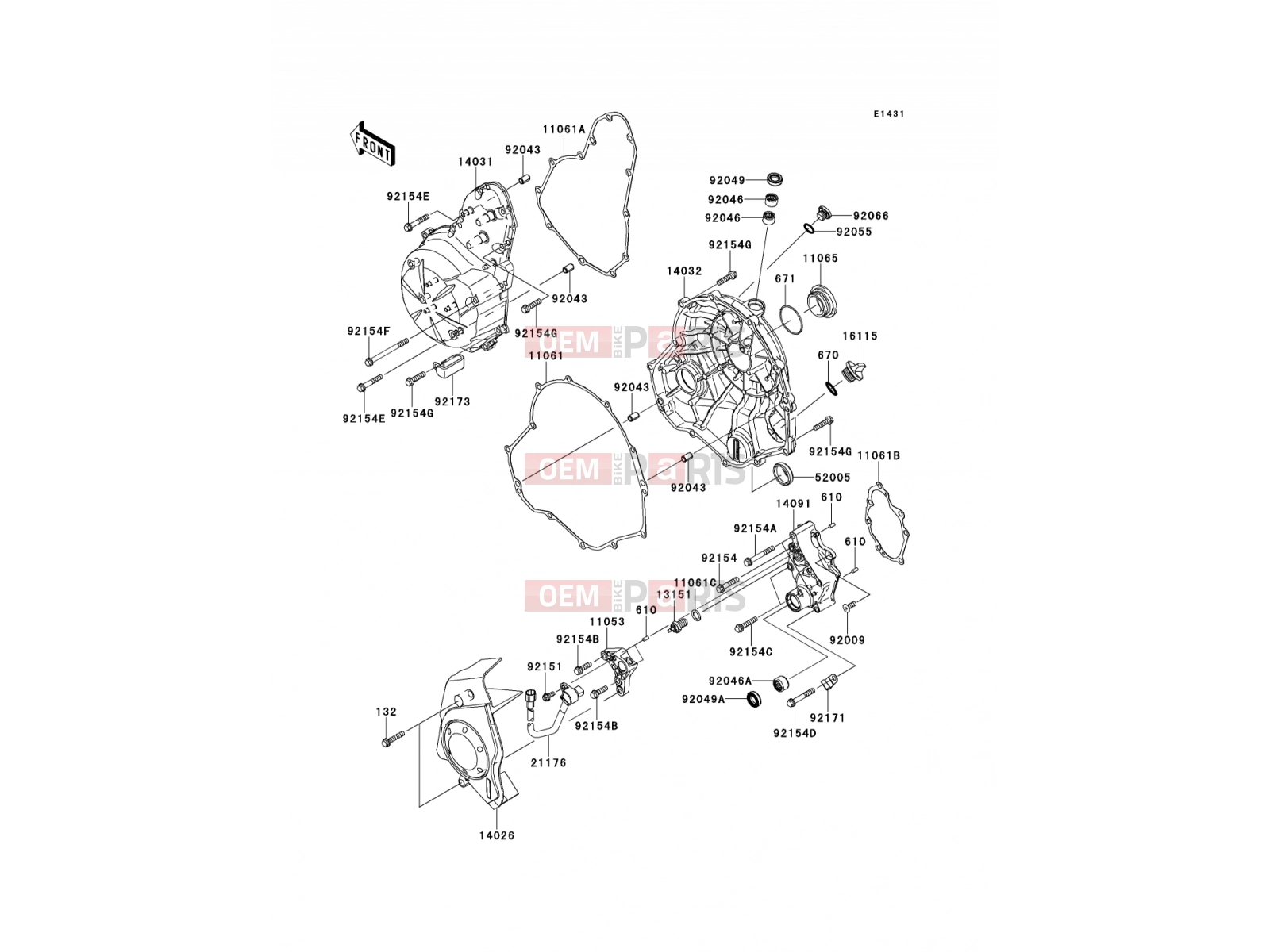 Engine Cover(s) - Kawasaki VERSYS ABS (KLE650DCF) 2012