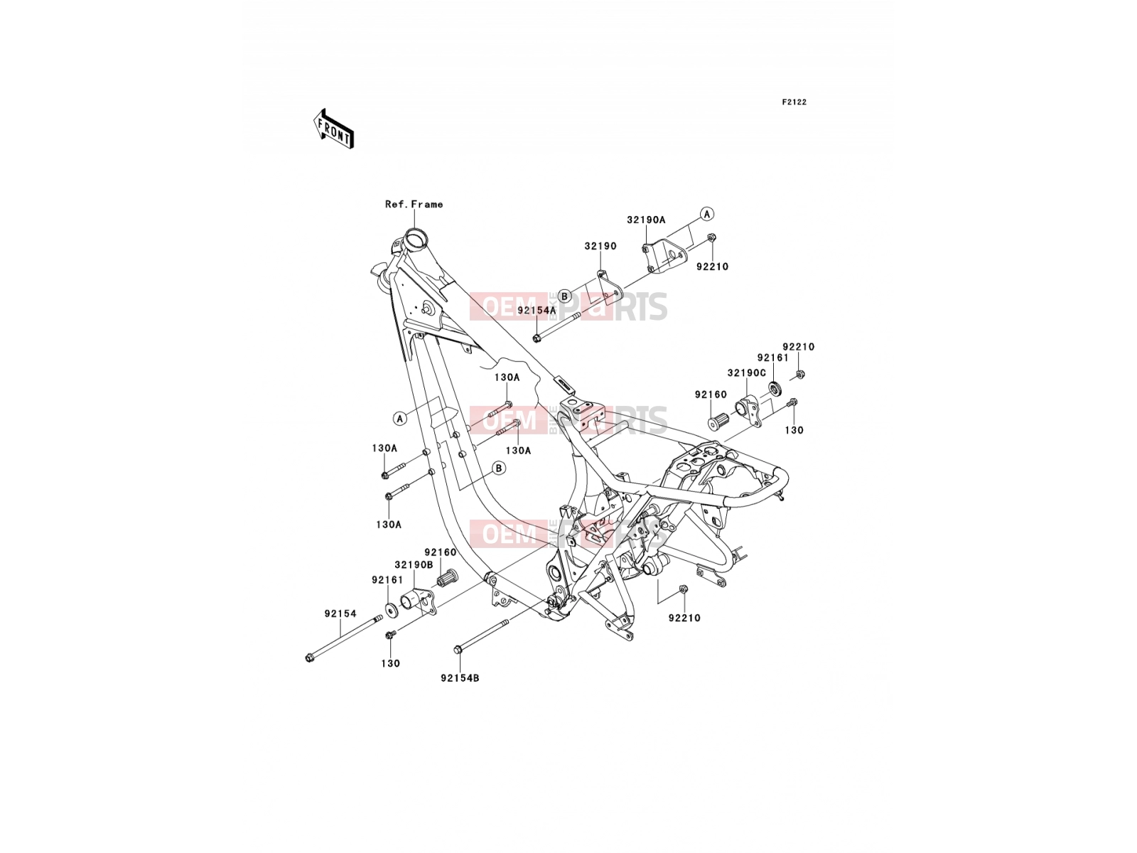 Engine Mount - Kawasaki W800 (EJ800ACF) 2012