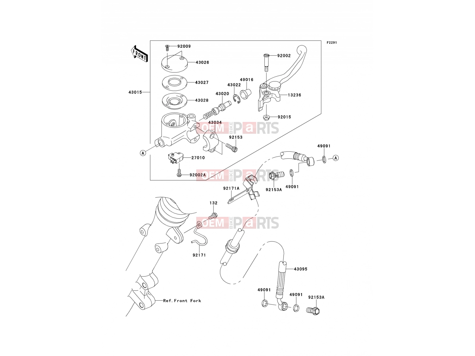 Front Master Cylinder - Kawasaki W800 (EJ800ACF) 2012