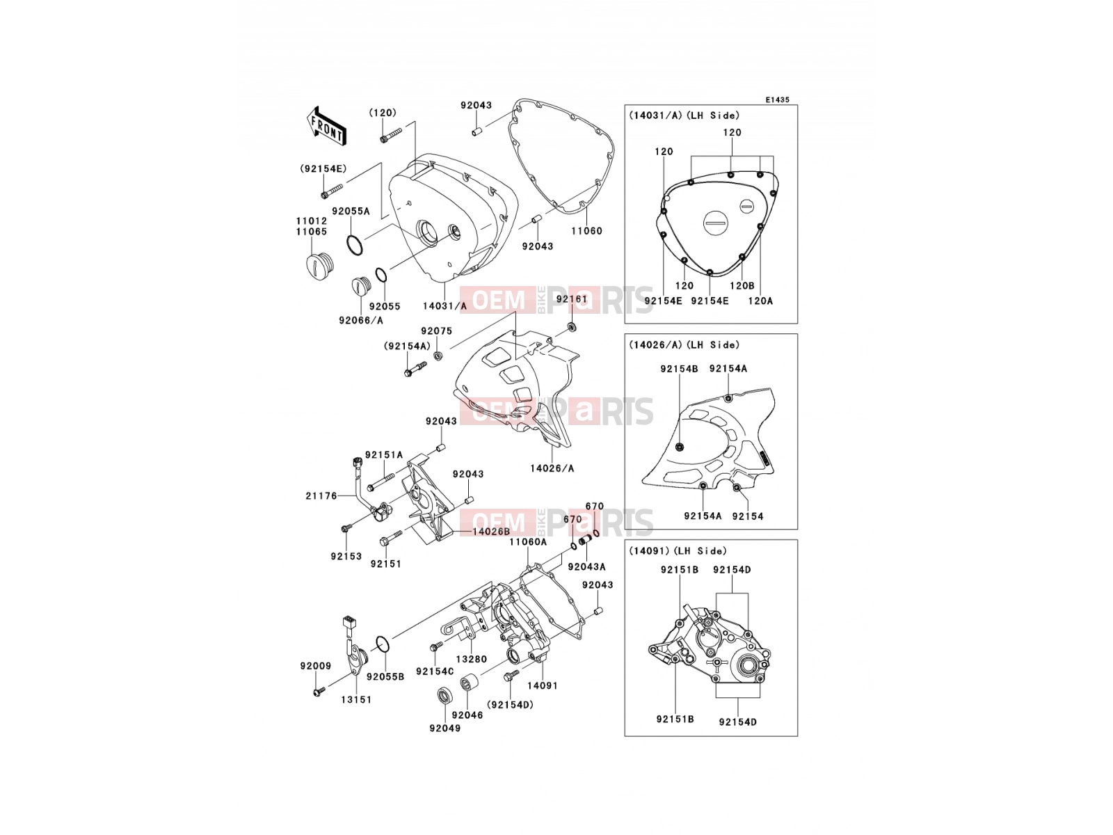 KAWASAKI 2014 Left Engine Cover(s)