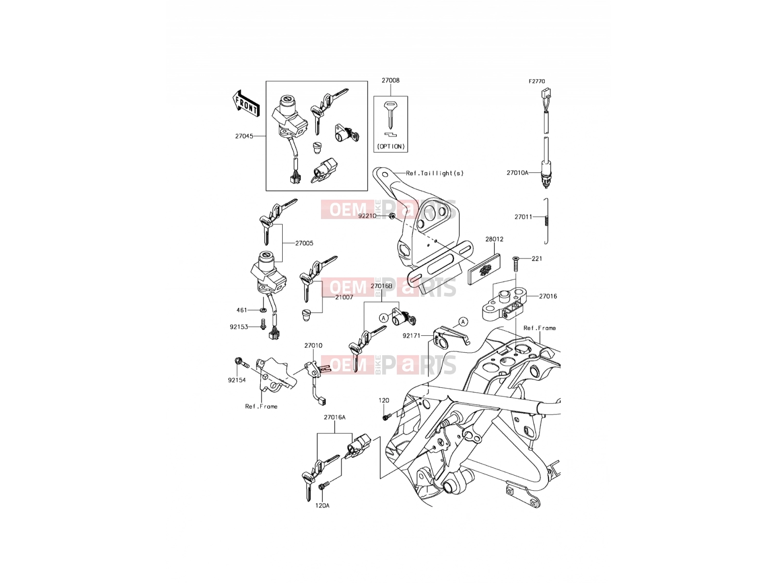 Ignition Switch - Kawasaki W800 (EJ800AFFA) 2015