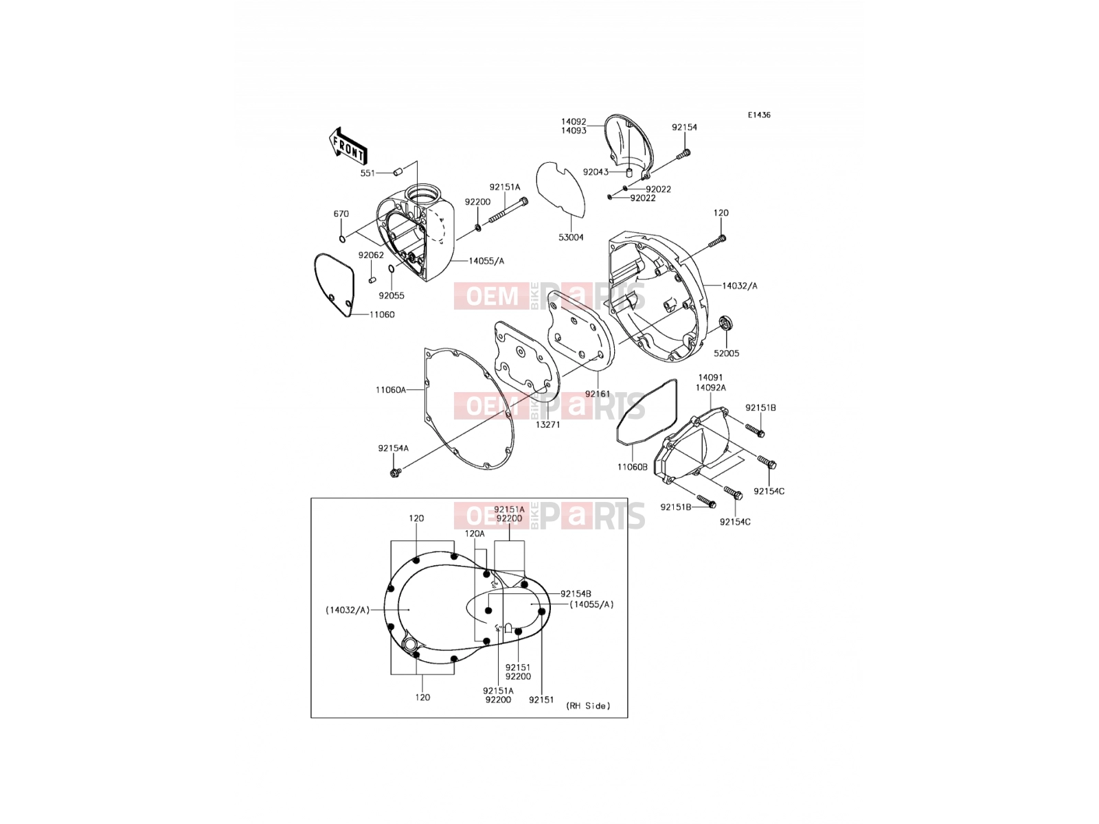 Right Engine Cover(s) - Kawasaki W800 (EJ800AGFA) 2016
