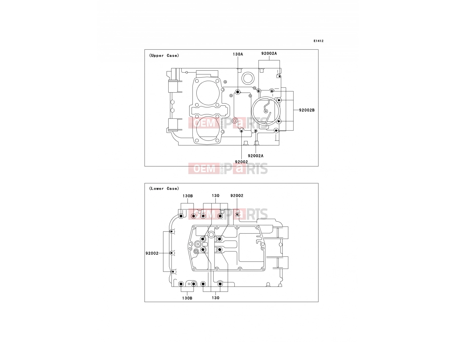 KAWASAKI 2005 Crankcase Bolt Pattern