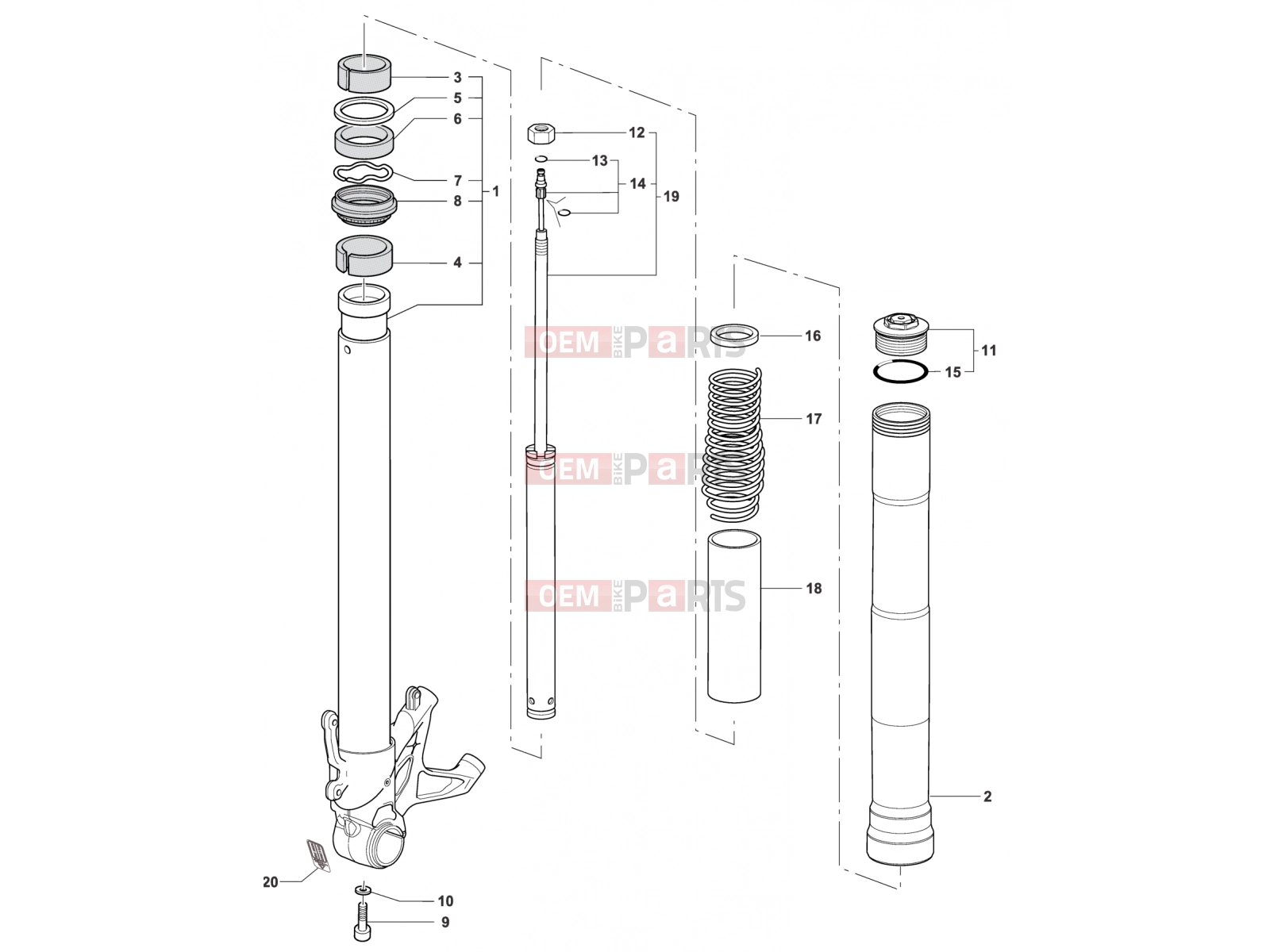 Front Fork Right - MV Agusta Rivale 800