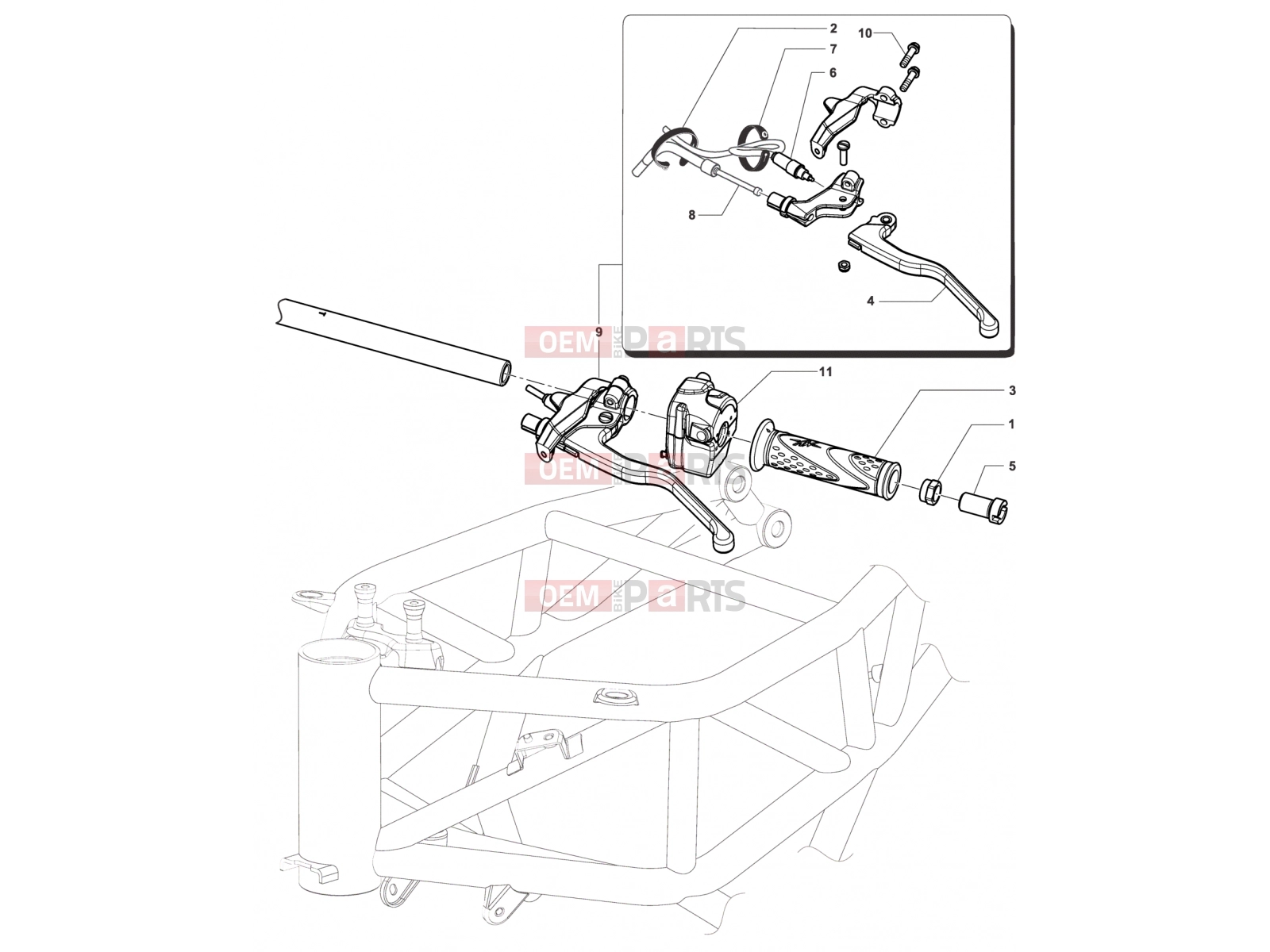 Handlebar Assembly Left - MV Agusta Rivale 800