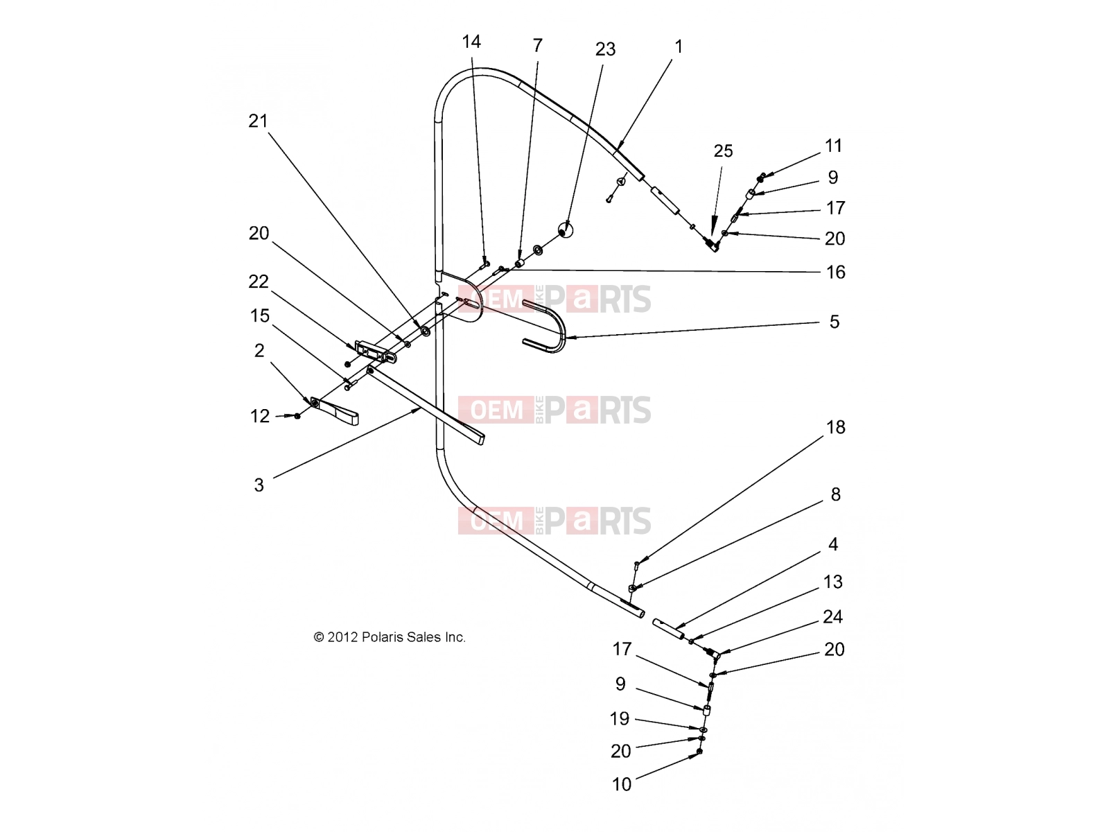 Polaris 2011 LEV GEM - e2/e4/e6/eS/eL/eLXD BODY | BODY, OPTIONS, FRAME LEFT/RIGHT FRONT - e4 (49GEMOPTIONS11FRAMEFRT)
