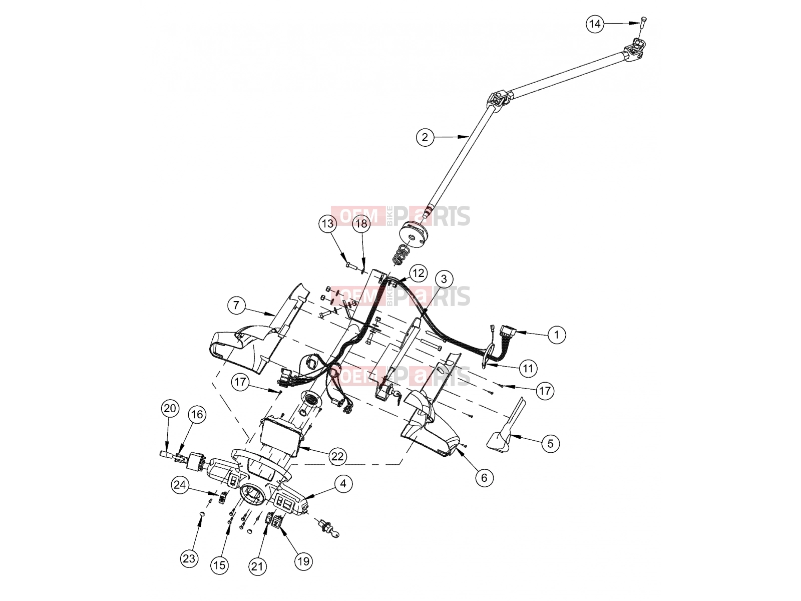 Polaris 2011 LEV GEM - e2/e4/e6/eS/eL/eLXD ELECTRICAL | ELECTRICAL, COLUMN STEERING WITH LOCK - e2/e4/e6/eS/eL/eLXD (49GEMELECTRICAL11COLUMNLK)