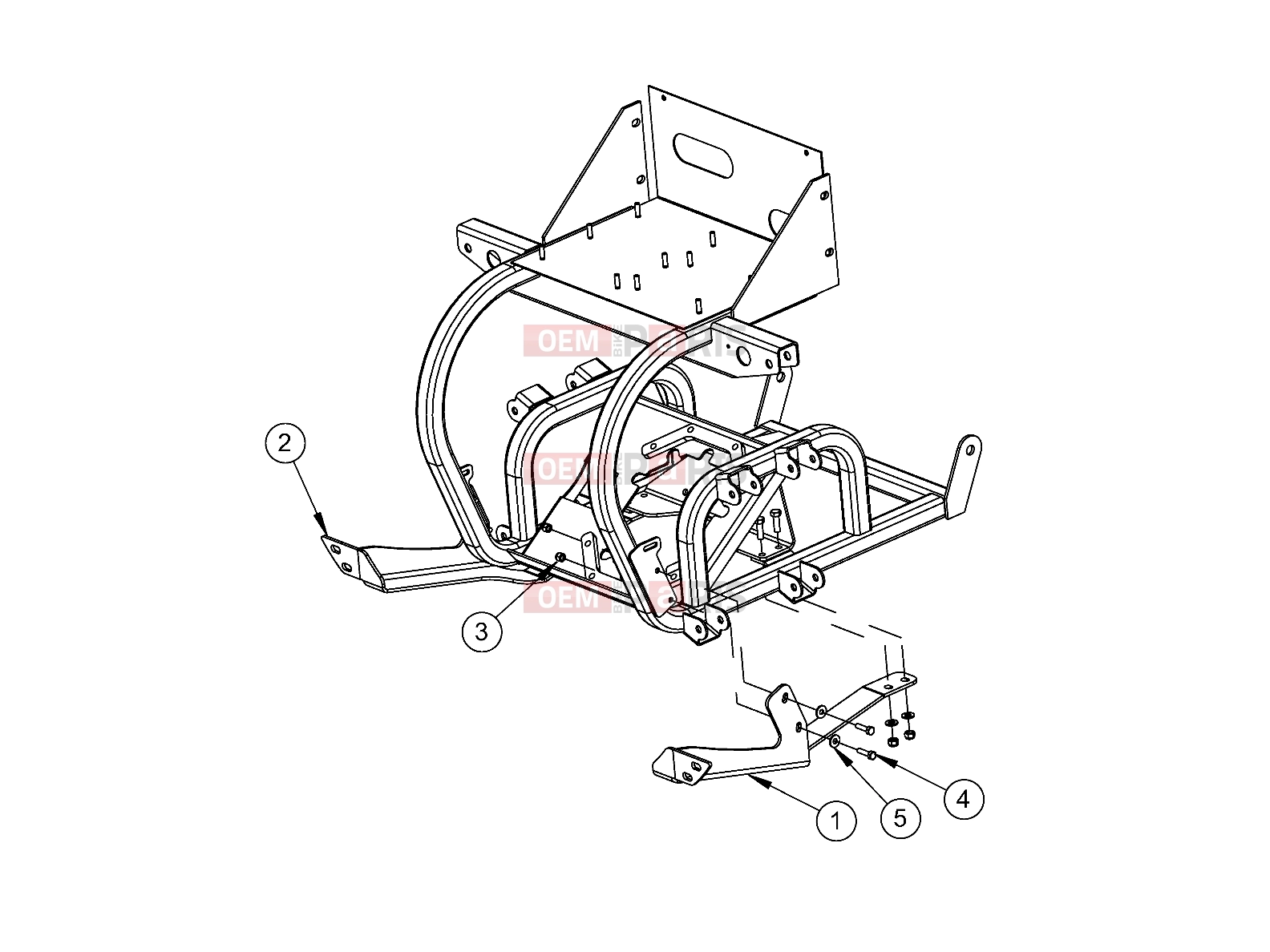 FRAME | FRAME, OPTIONS, BUMPER, MOUNT, FRONT, RUGGED - e2/e4/e6/eS/eL/eLXD (49GEMOPTIONS11BUMPERMT) - Polaris GEM - e2/e4/e6/eS/eL/eLXD 2011
