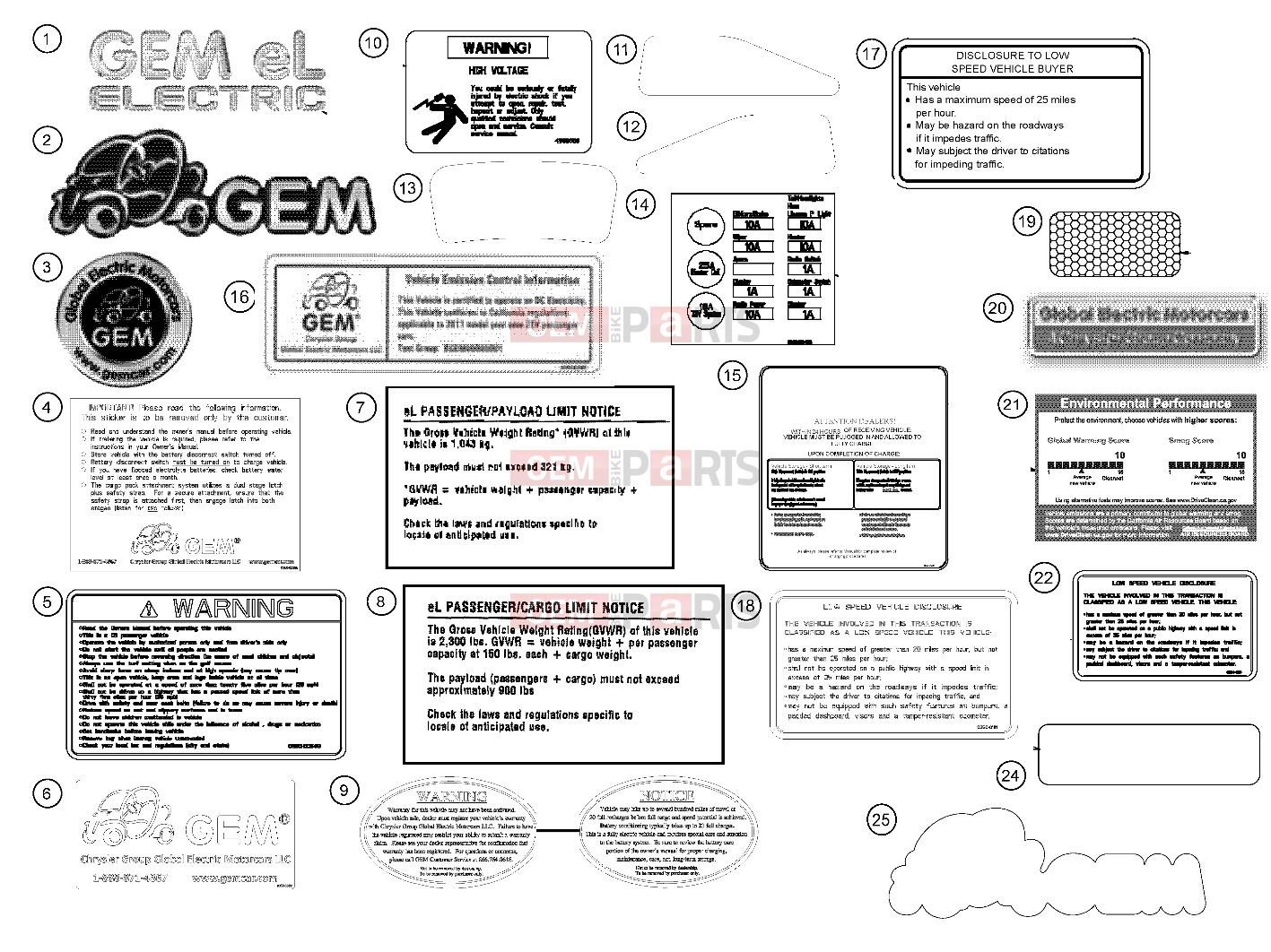 DECALS | DECALS, 2011 - eL (49GEMDECALS11DECALSEL) - Polaris GEM - E2/E4/E6/ES/EL/ELXD 2010