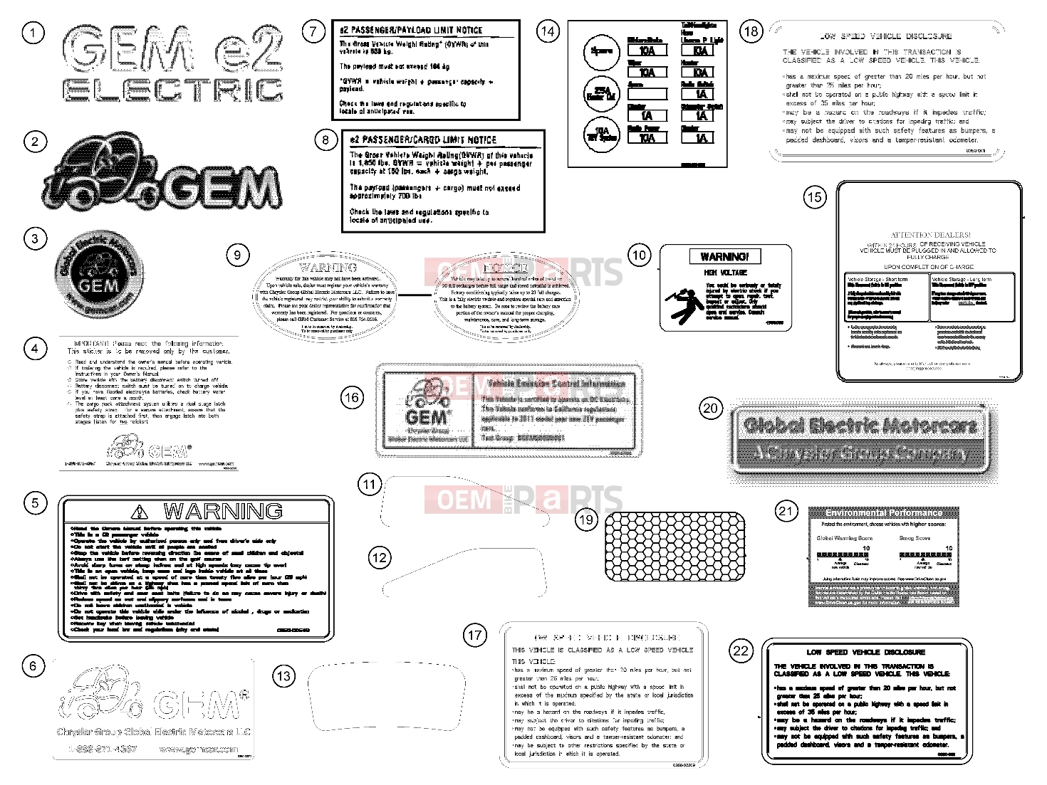 Polaris 2007 LEV GEM - E2/E4/E6/ES/EL/ELXD DECALS | DECALS, 2011 - e2 (49GEMDECALS11DECALSE2)