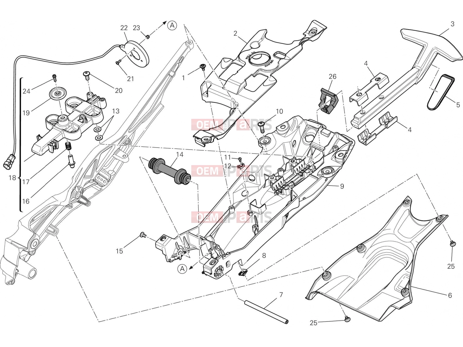 DUCATI 2016 Diavel REAR FRAME COMP. [MOD:DVL]