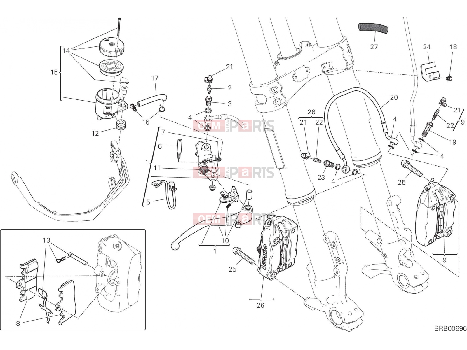 DUCATI 2020 Multistrada 950  FRONT BRAKE SYSTEM [MOD:MS950]