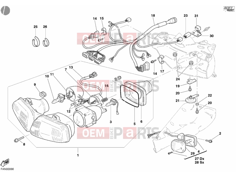 DUCATI 2004 998 Final Ed. HEADLIGHT » LIGHTING SYSTEM
